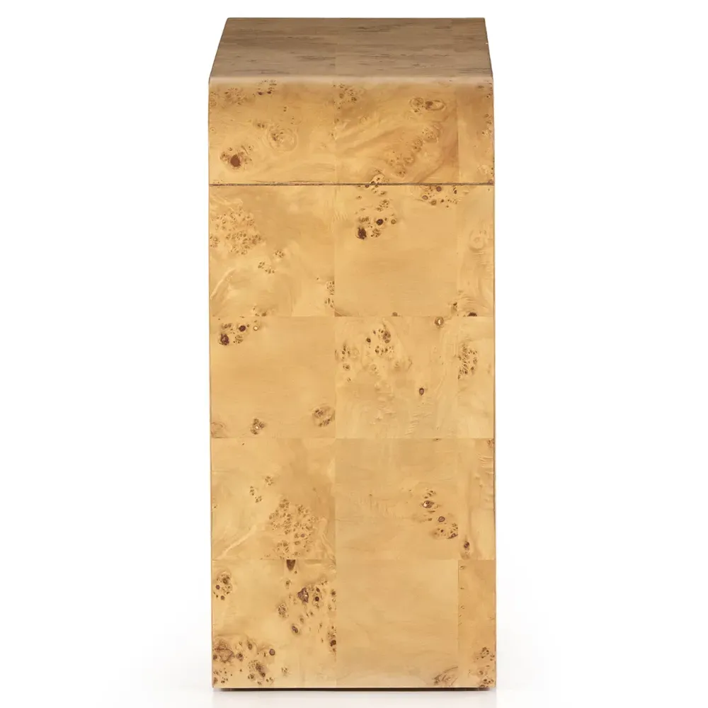 Cynthia Rectangular Console Table - Brown, Burl Wood