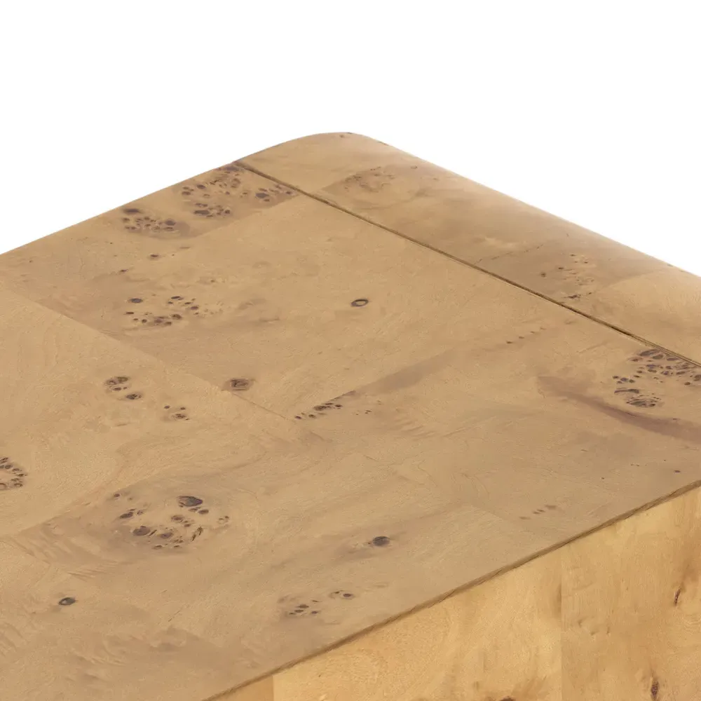 Cynthia Rectangular Console Table - Brown, Burl Wood