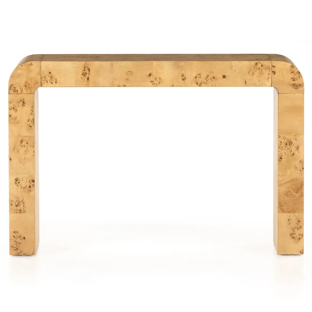 Cynthia Rectangular Console Table - Brown, Burl Wood image