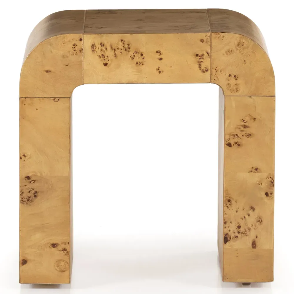Cynthia Square End Table - Brown, Burl Wood image