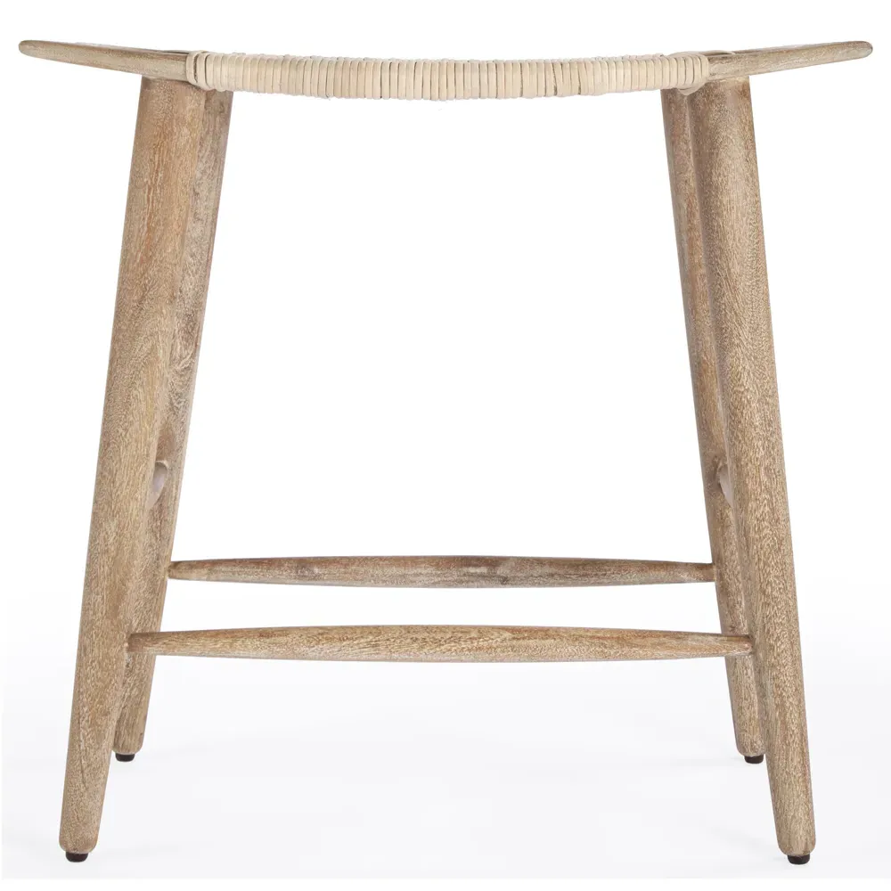 Cynthia Woven Cane Counter Stool - Brown, Mango Wood