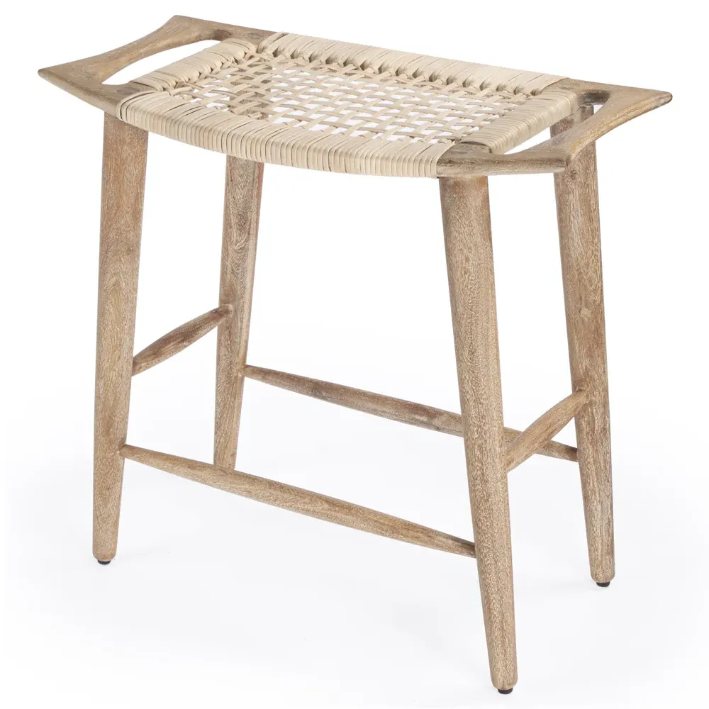 Cynthia Woven Cane Counter Stool - Brown, Mango Wood