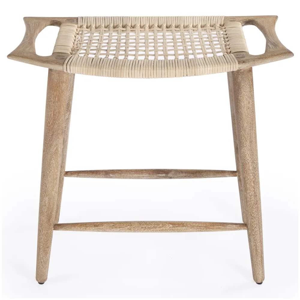 Cynthia Woven Cane Counter Stool - Brown, Mango Wood