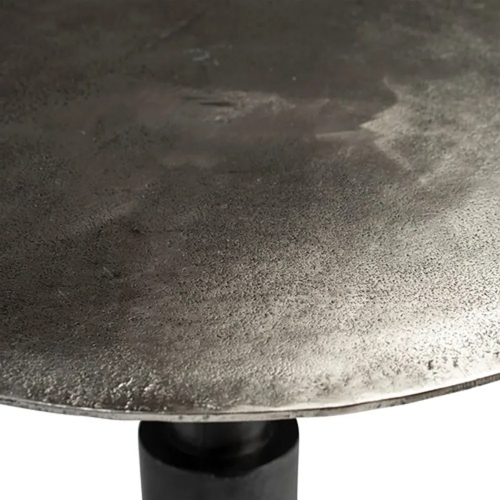 Cyrus Round Bistro Dining Table - Grey, Aluminum