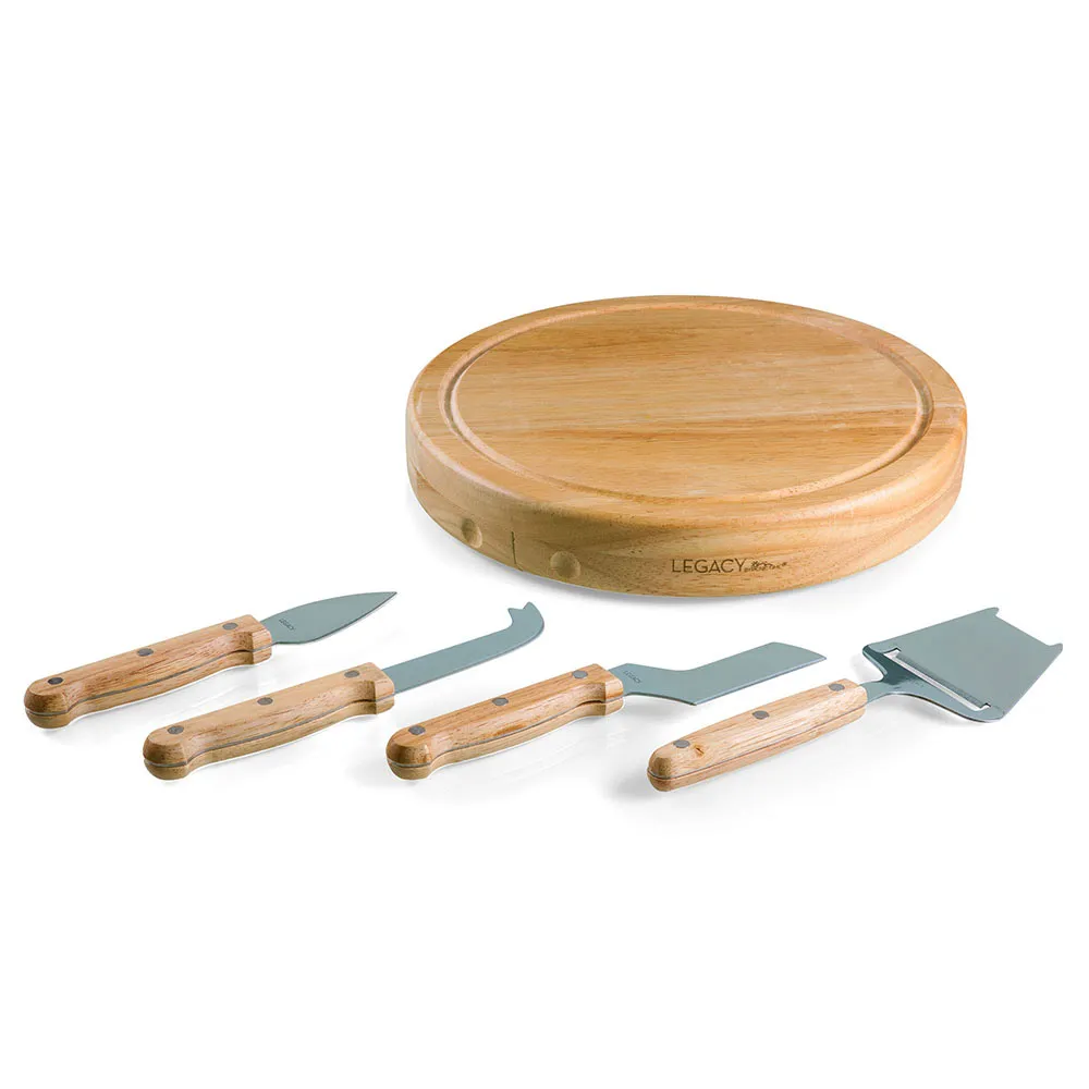 Dacey Cheese Cutting Board Set - Brown, Rubberwood