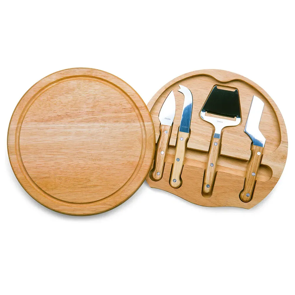 Dacey Cheese Cutting Board Set - Brown, Rubberwood image