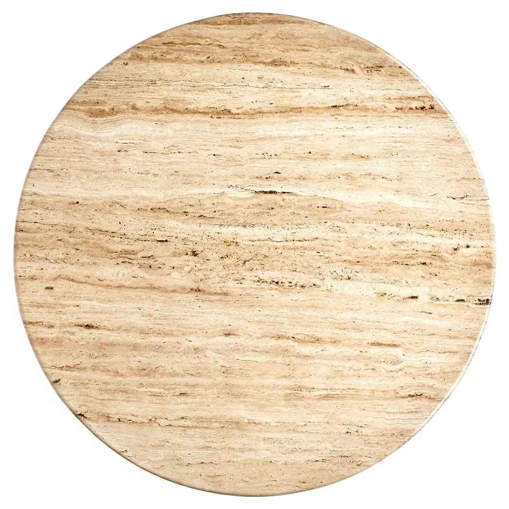 Dacian Round Dining Table - Beige, Travertine