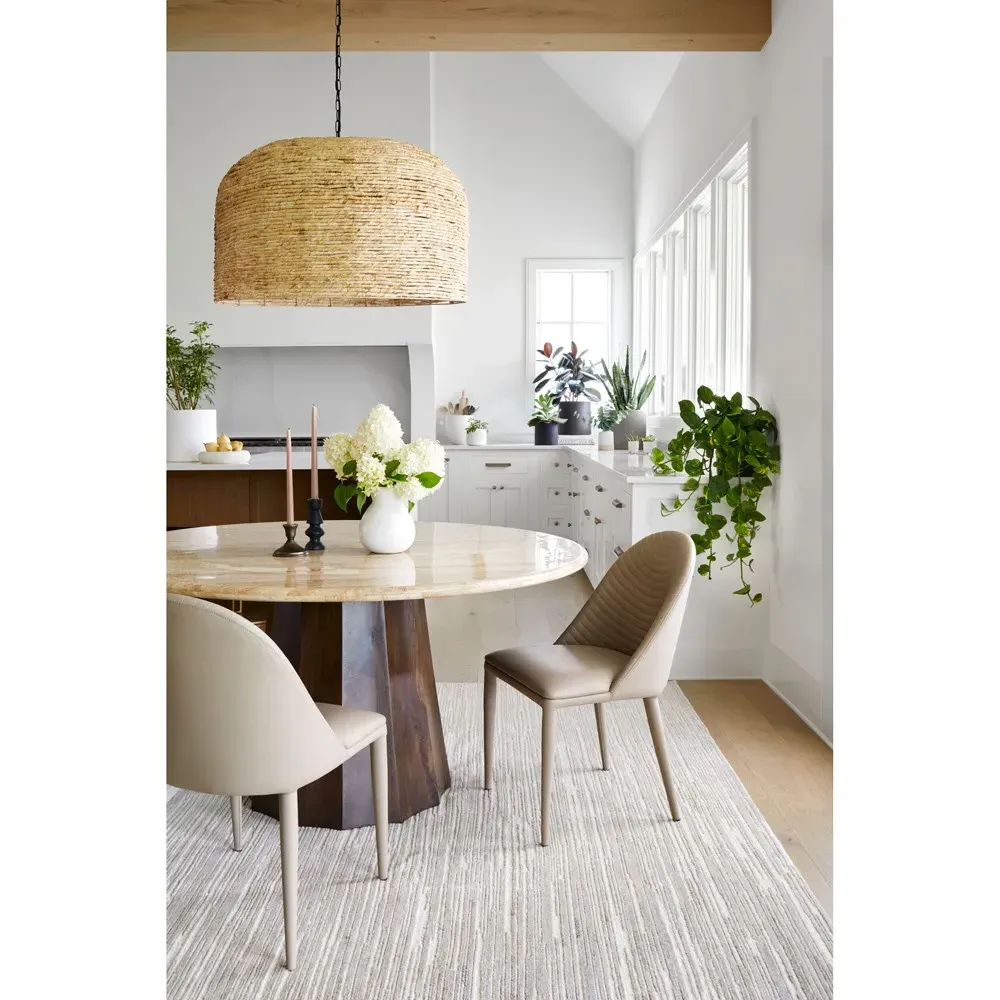 Dacian Round Dining Table - Beige, Travertine