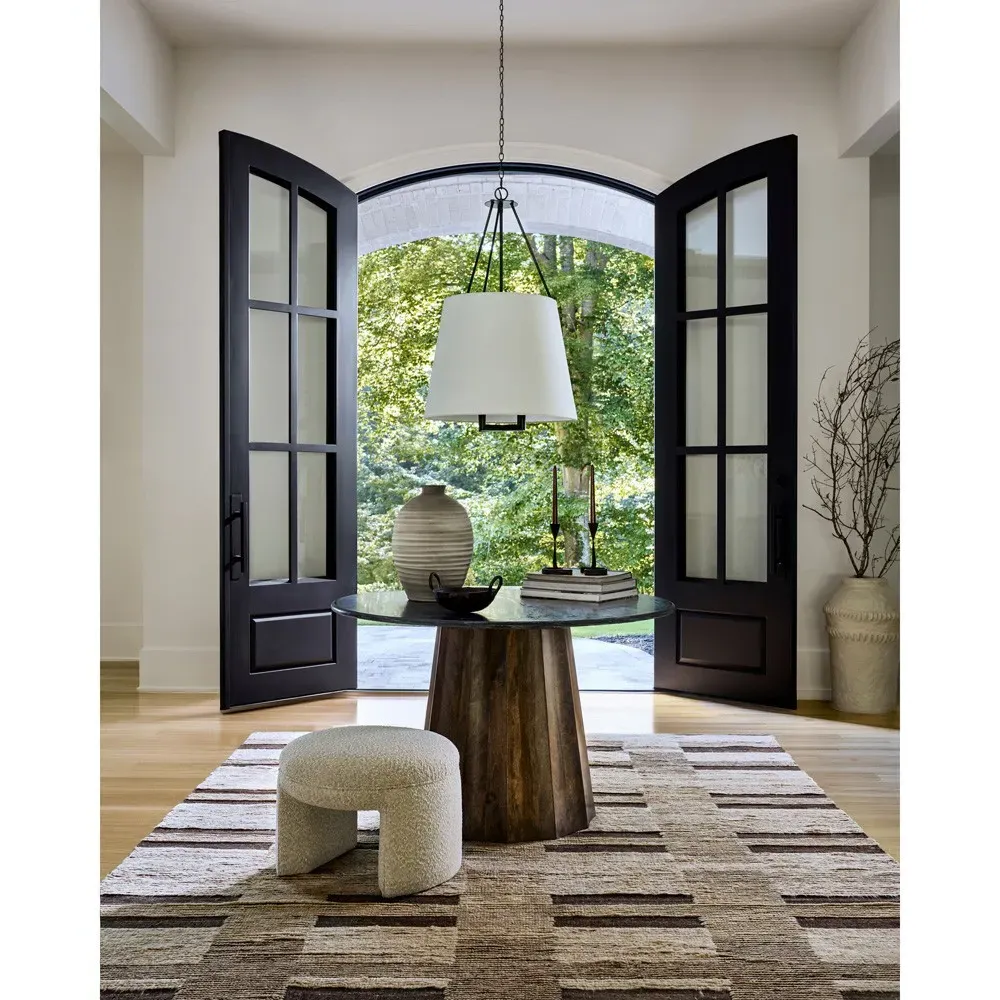 Dacian Round Dining Table - Black, Marble