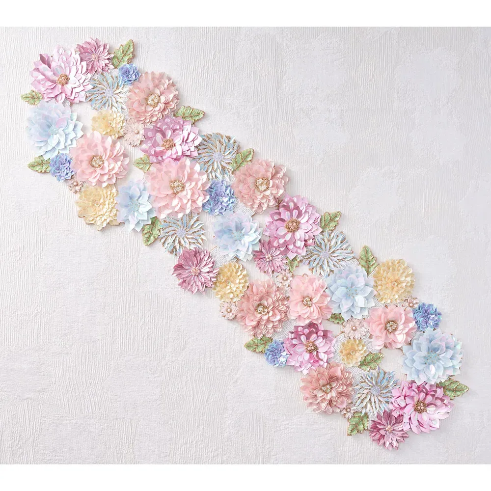 Dahlia Floral Table Runner - Pink