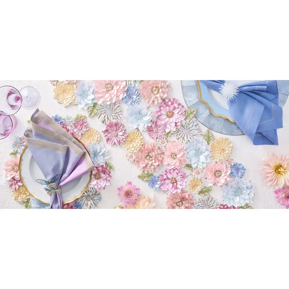 Dahlia Floral Table Runner - Pink