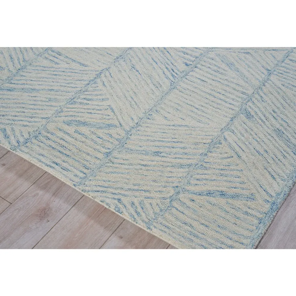 Dahlia ZigZag Patterned Rug Sample - Blue, Wool