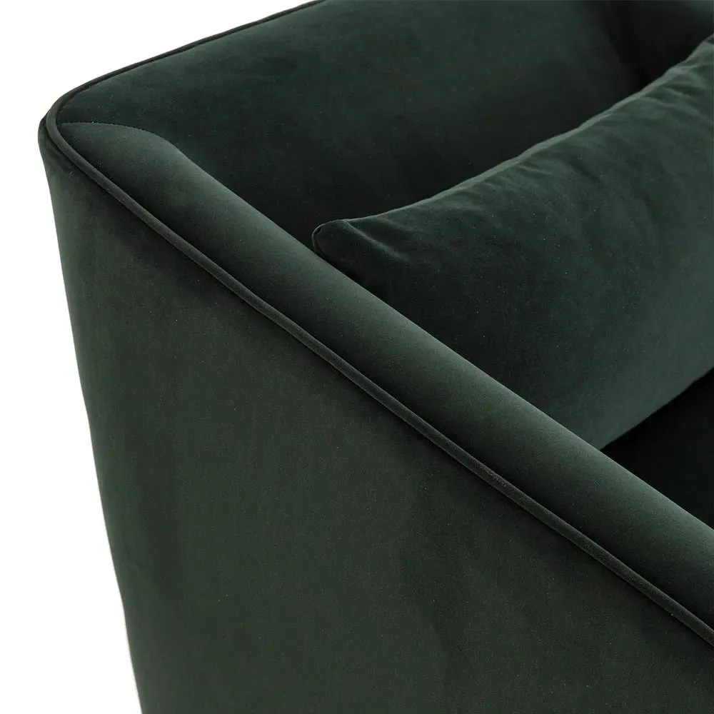 Daire Square Swivel Arm Chair - Smoke, Velvet