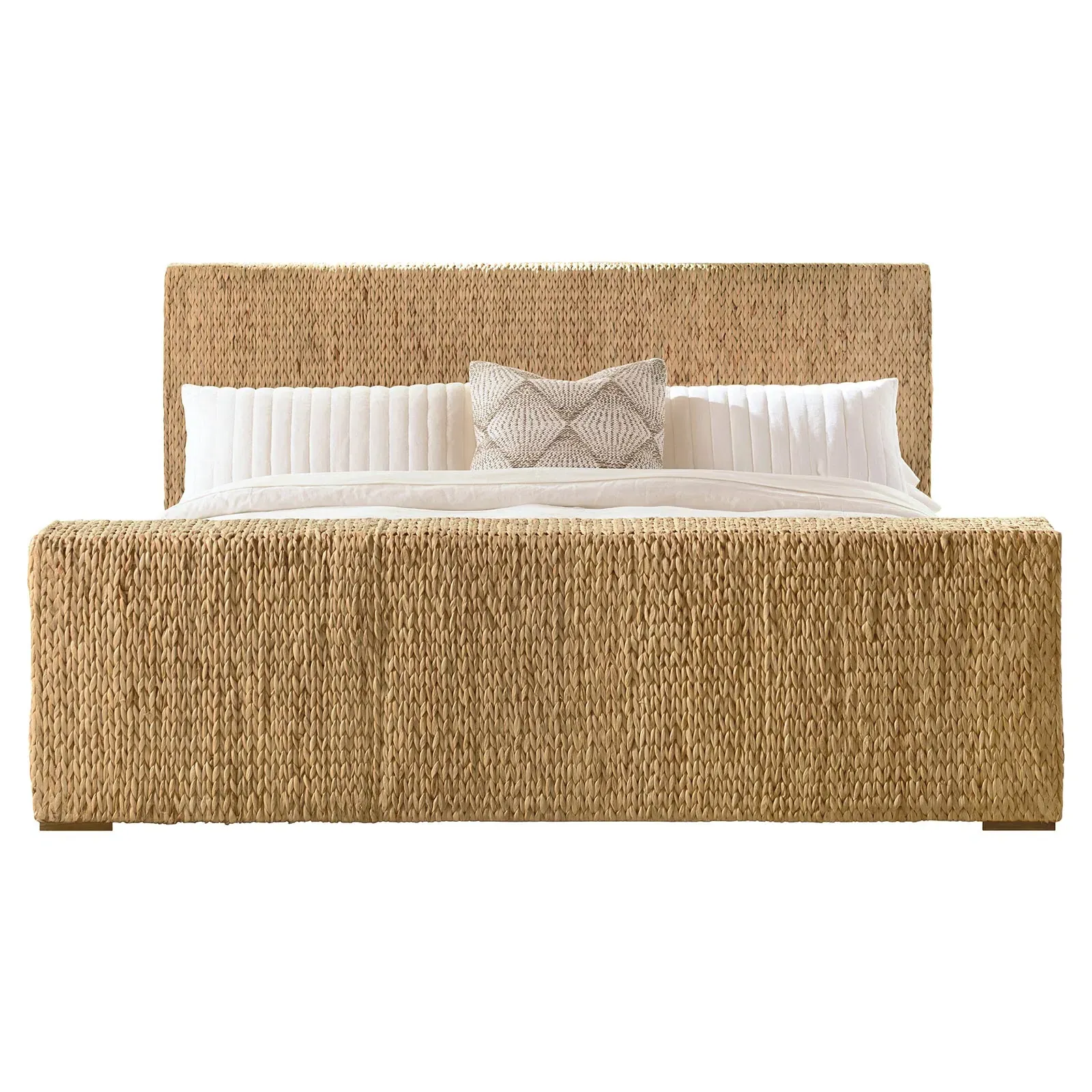 Daisy King Size Plinth Bed - Natural, Water Hyacinth