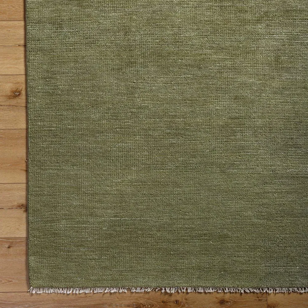 Dakota Hand Knotted Rug - Green, Wool