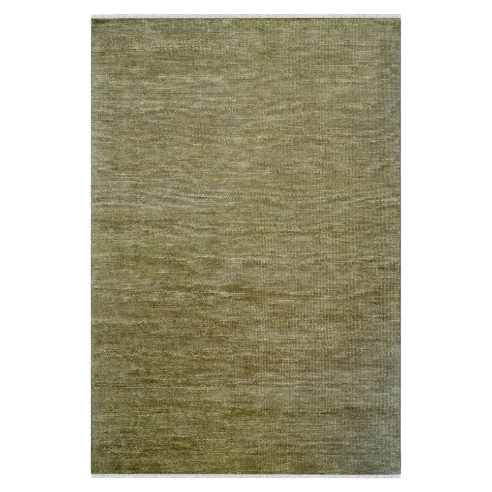Dakota Hand Knotted Rug - Green, Wool