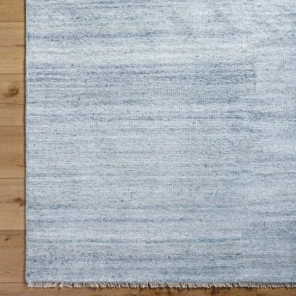 Dakota Hand Knotted Rug - Light Blue, Wool