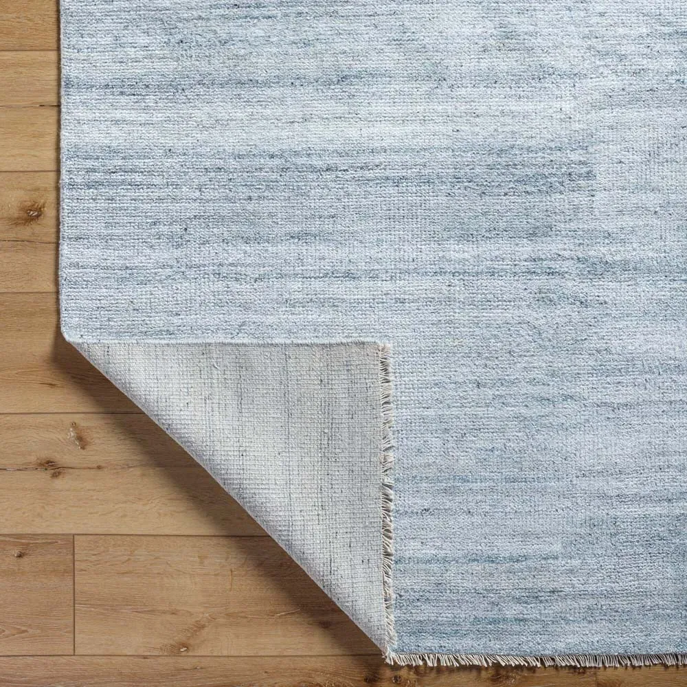 Dakota Hand Knotted Rug - Light Blue, Wool