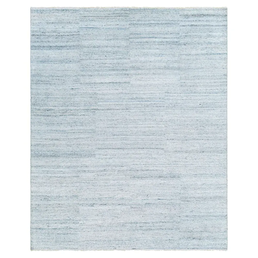 Dakota Hand Knotted Rug - Light Blue, Wool