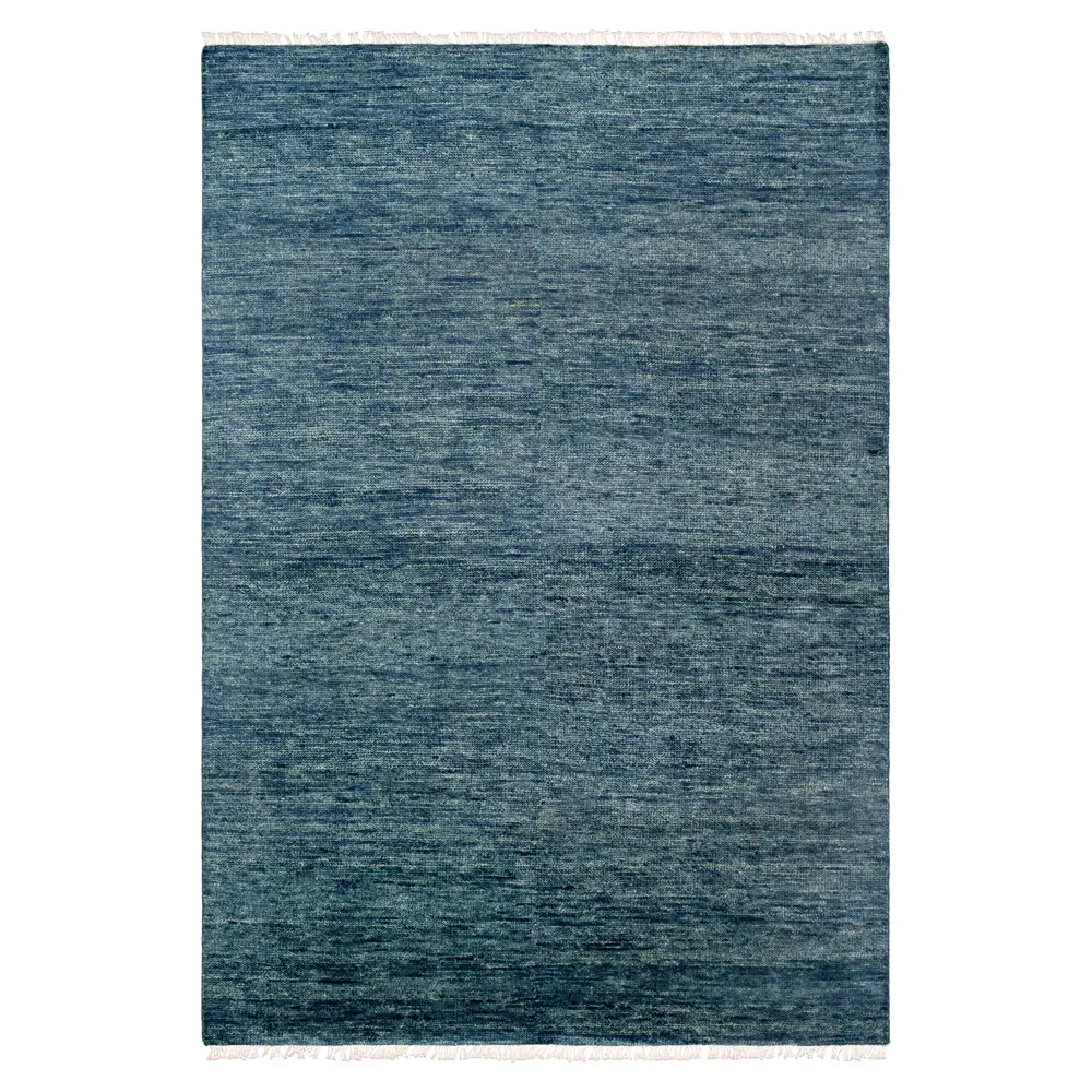 Dakota Hand Knotted Rug Sample - Blue, Wool image
