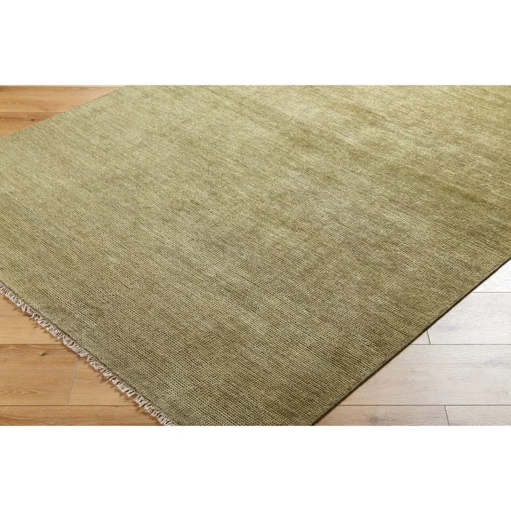 Dakota Hand Knotted Rug Sample - Green, Wool
