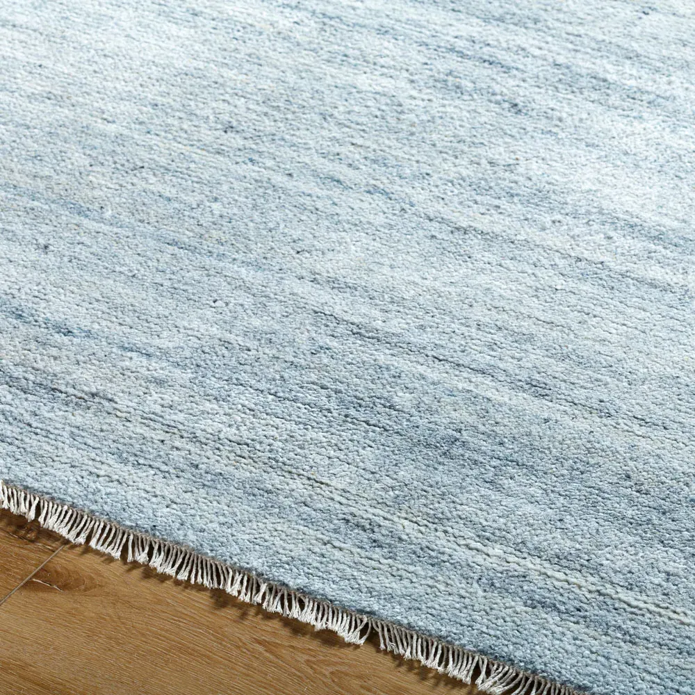 Dakota Hand Knotted Rug Sample - Light Blue, Wool