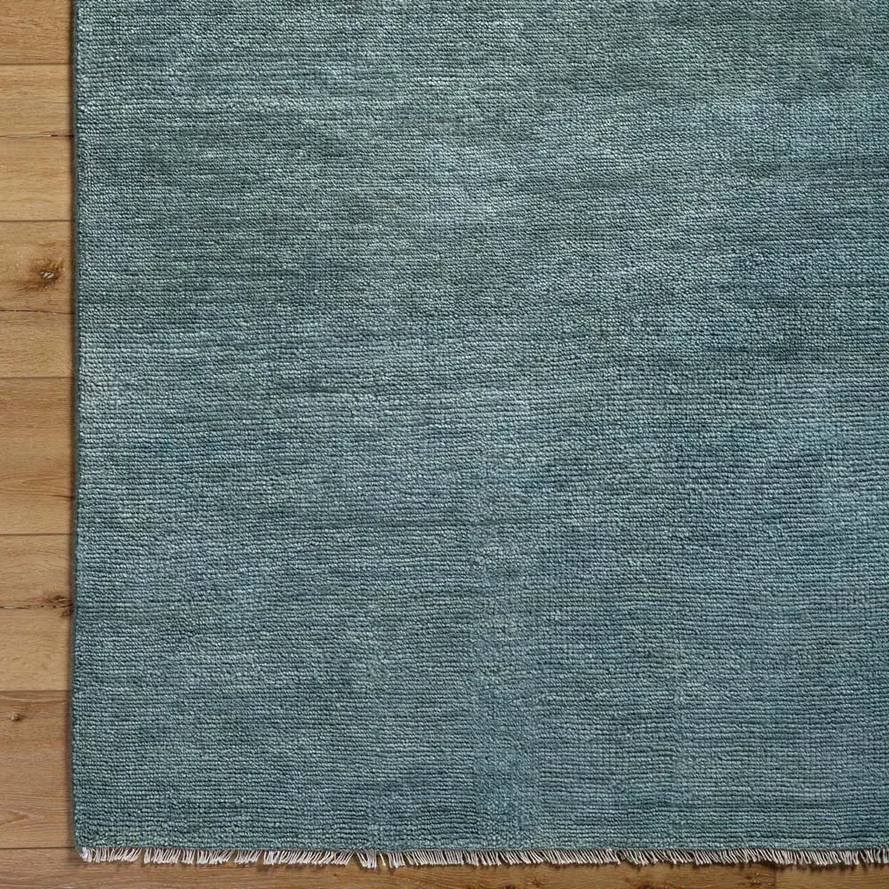 Dakota Hand Knotted Rug Sample - Teal, Wool
