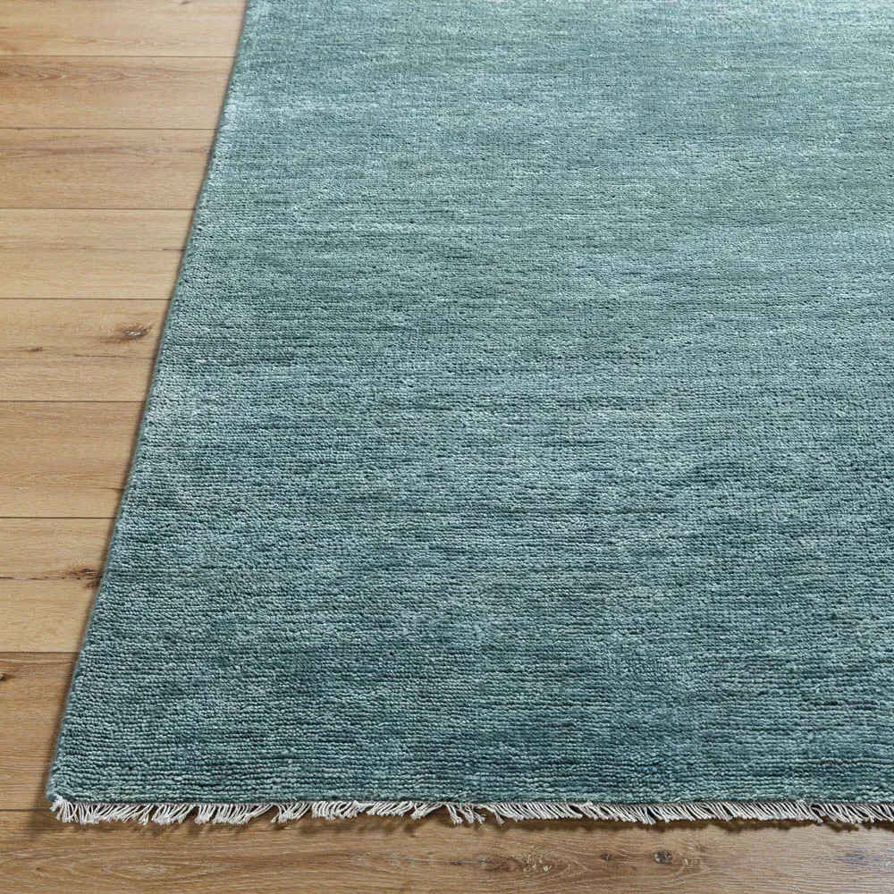 Dakota Hand Knotted Rug Sample - Teal, Wool