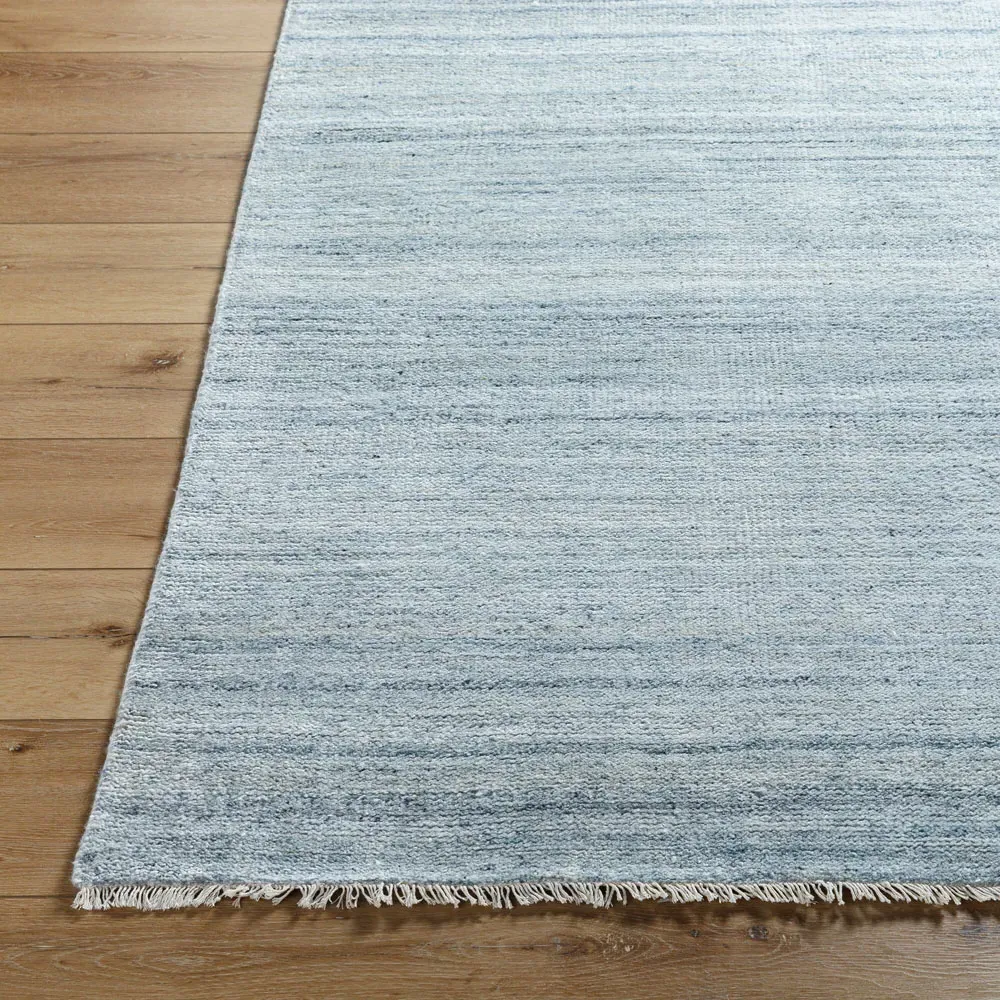 Dakota Square Hand Knotted Rug - Light Blue, Wool