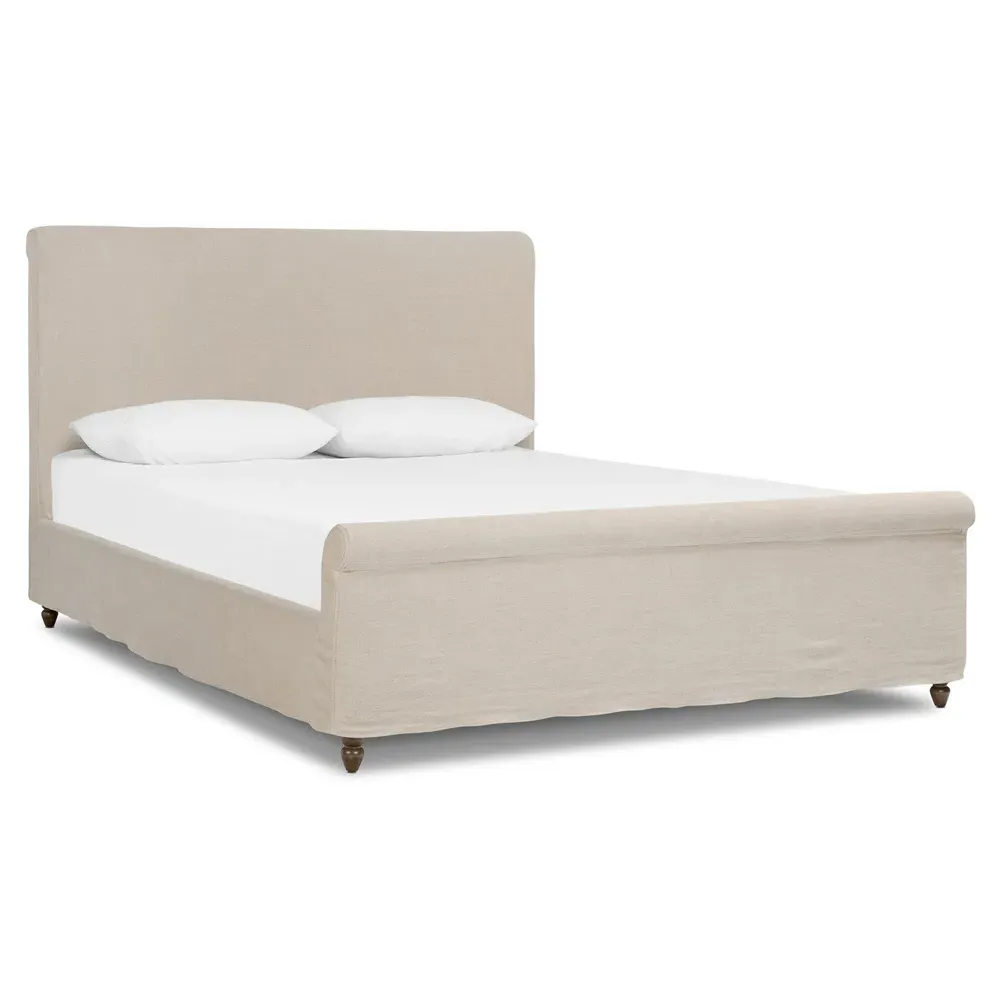 Dalia Broadway Dune King Size Bed - Cream, Parawood