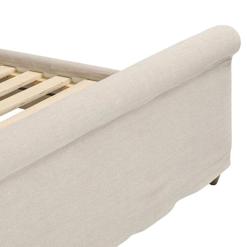 Dalia Broadway Dune Queen Size Bed - Cream, Parawood