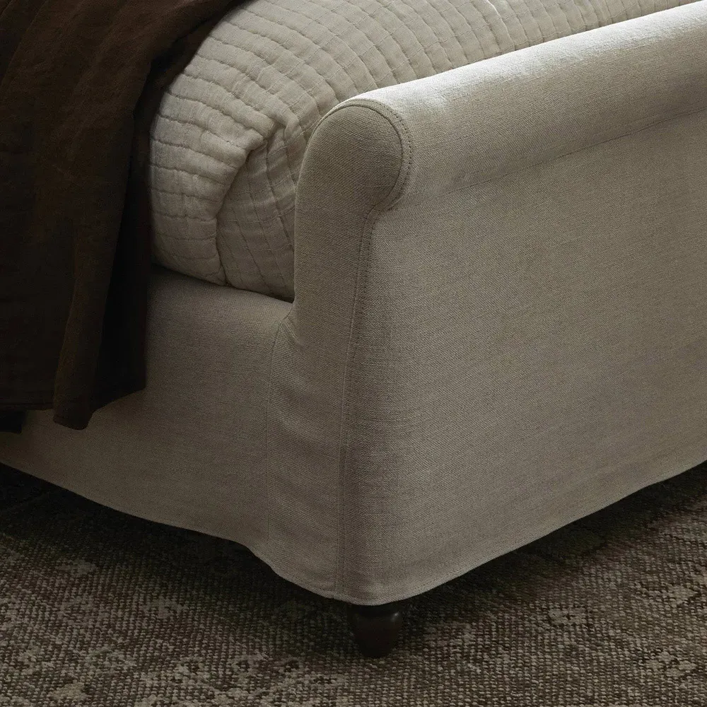 Dalia Broadway Dune Queen Size Bed - Cream, Parawood