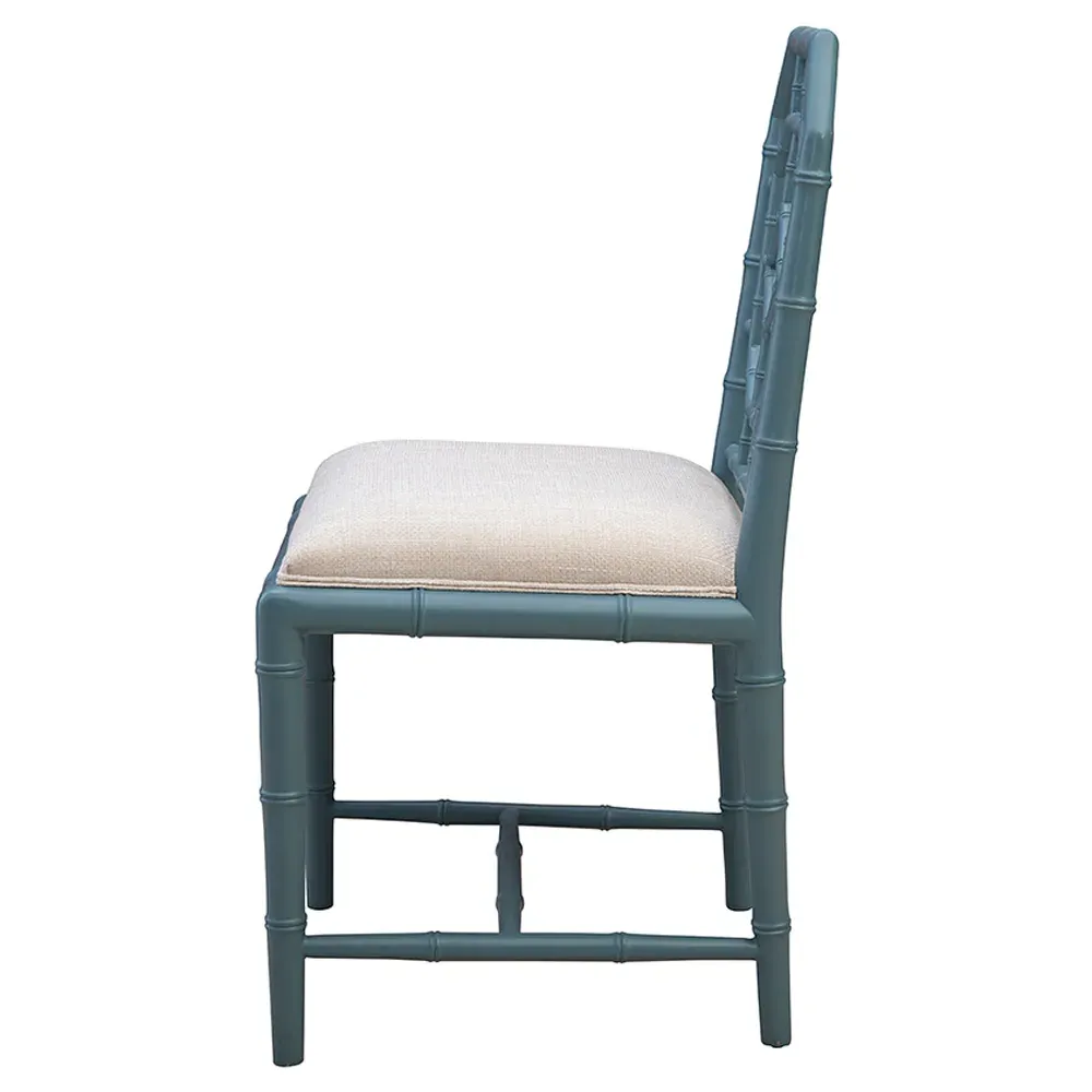 Dalma Dining Chair - Light Blue, Mahogany