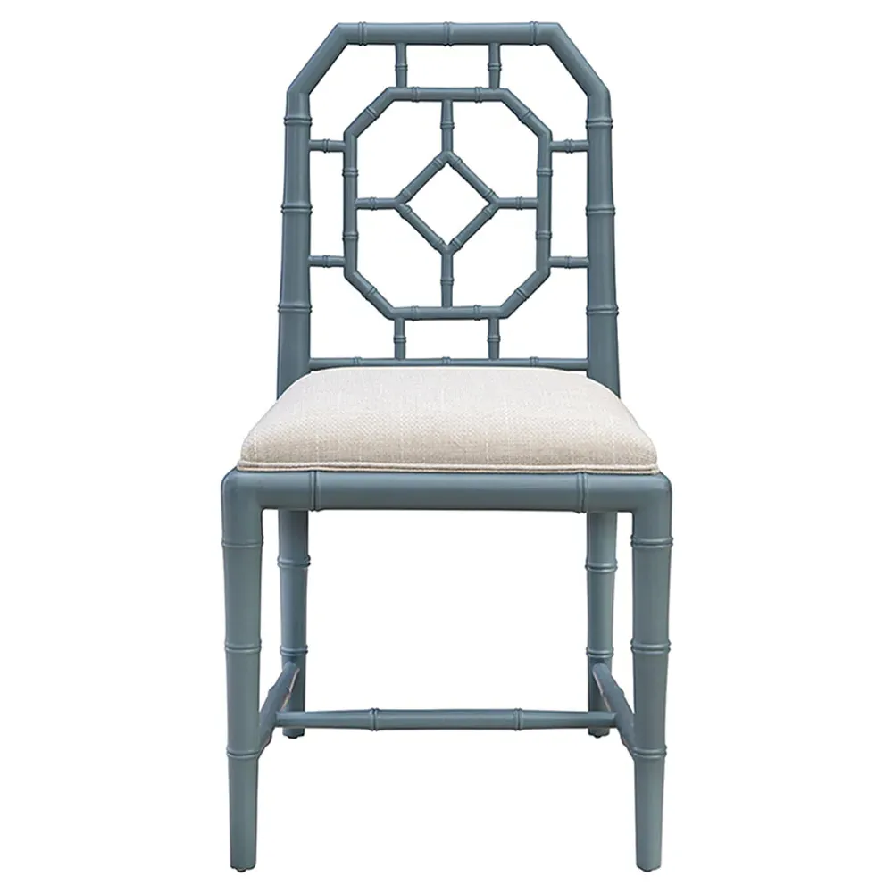 Dalma Dining Chair - Light Blue, Mahogany image