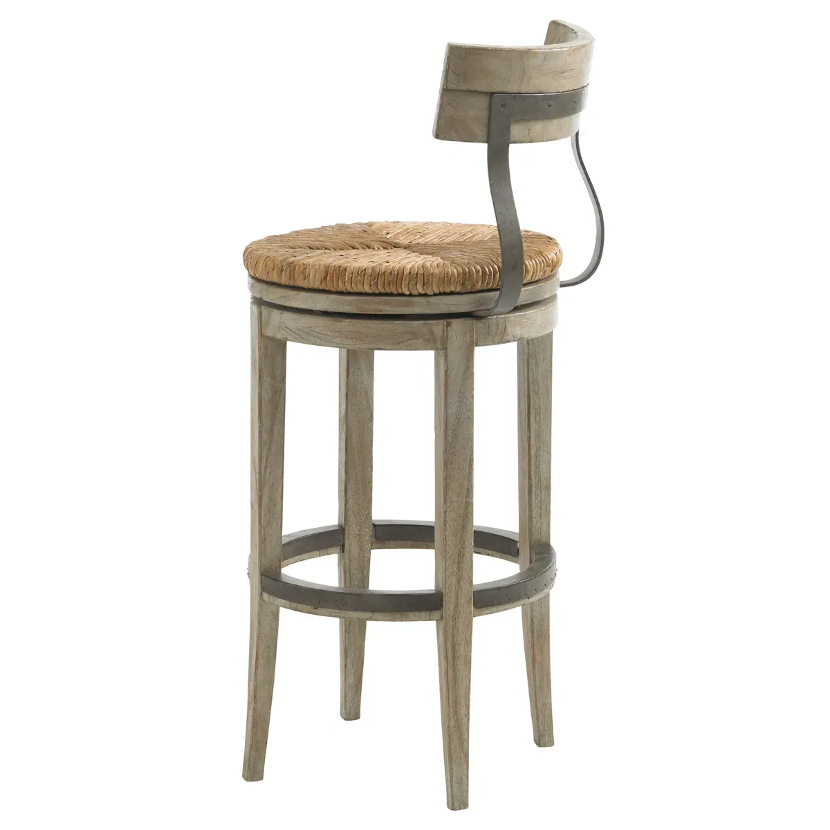 Dalton Bar Stool with Swivel - Light Brown, Rush
