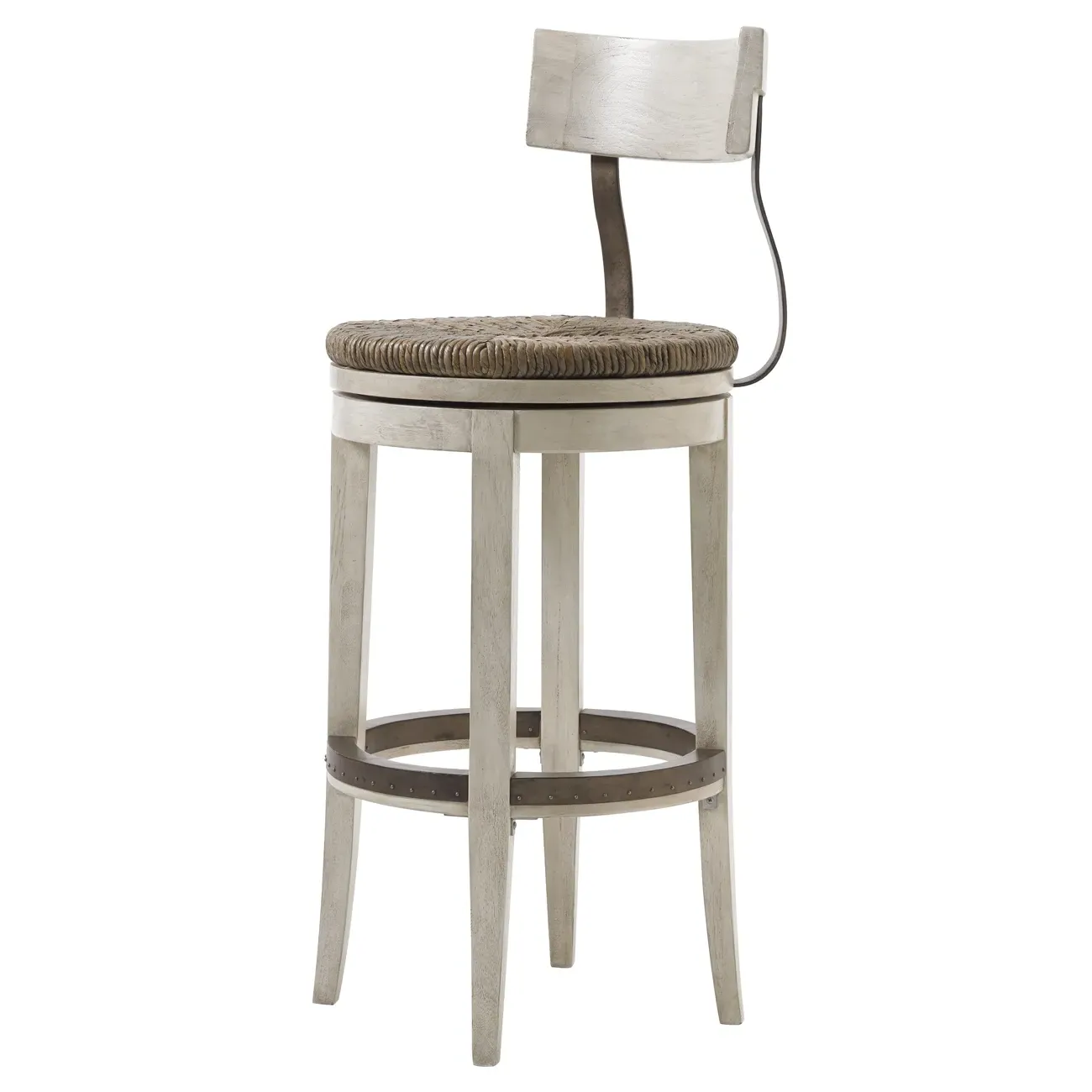 Dalton Bar Stool with Swivel - Light Grey, Rush