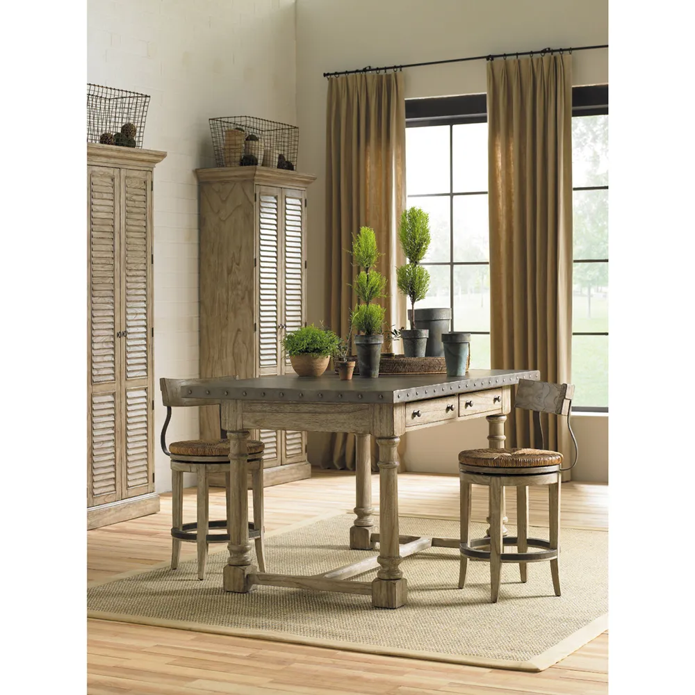 Dalton Counter Stool with Swivel - Light Brown, Rush