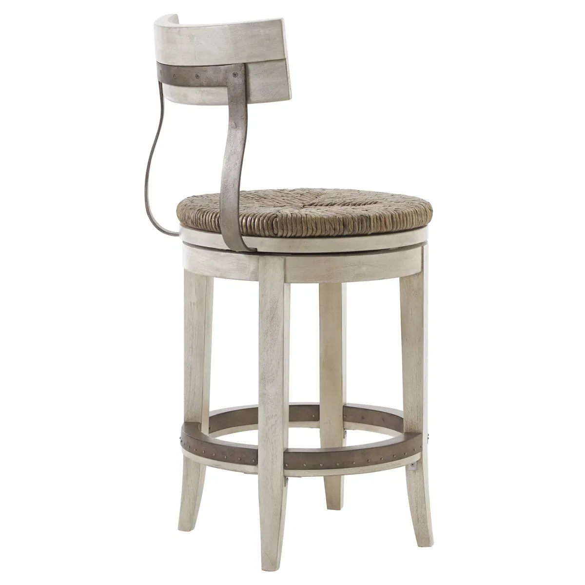 Dalton Counter Stool with Swivel - Light Grey, Rush