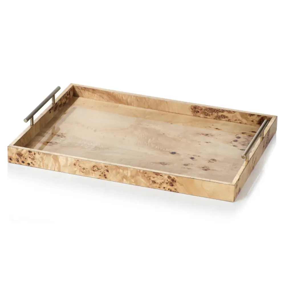 Damian Coastal Beach Wood Tray - Beige image