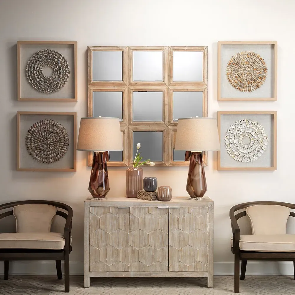 Damien Circular Wall Art - White, Abalone Shell