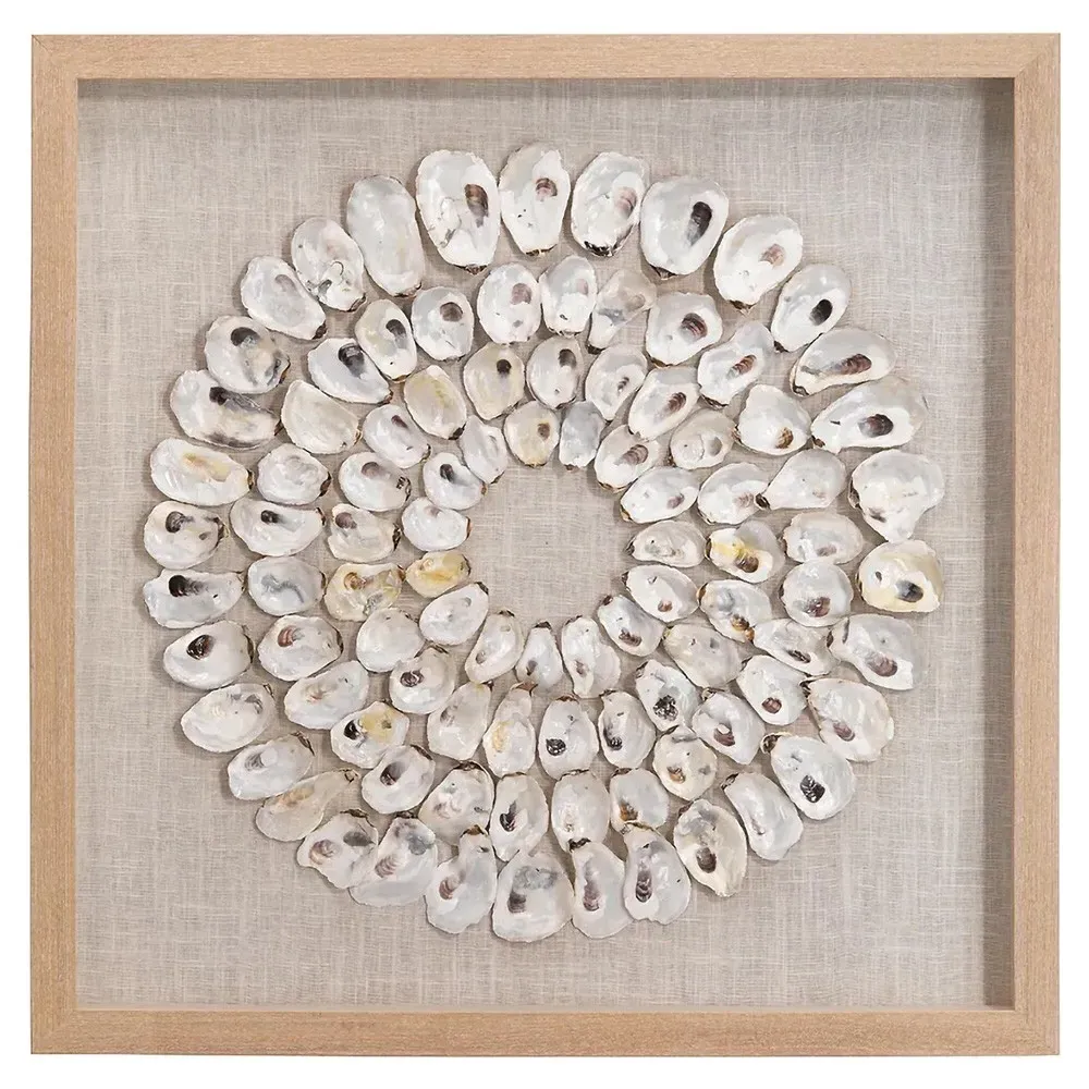 Damien Circular Wall Art - White, Abalone Shell image