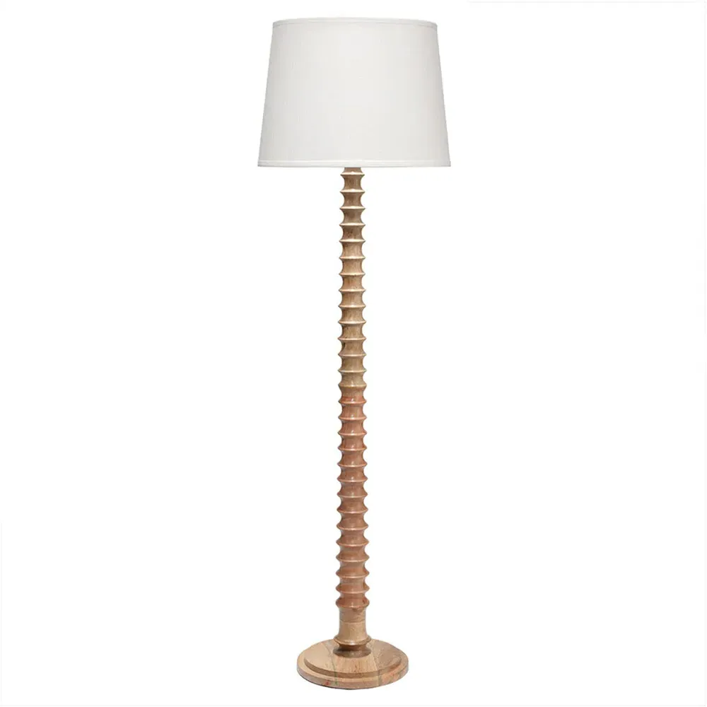 Dammara Column Floor Lamp - Brown, Mango Wood