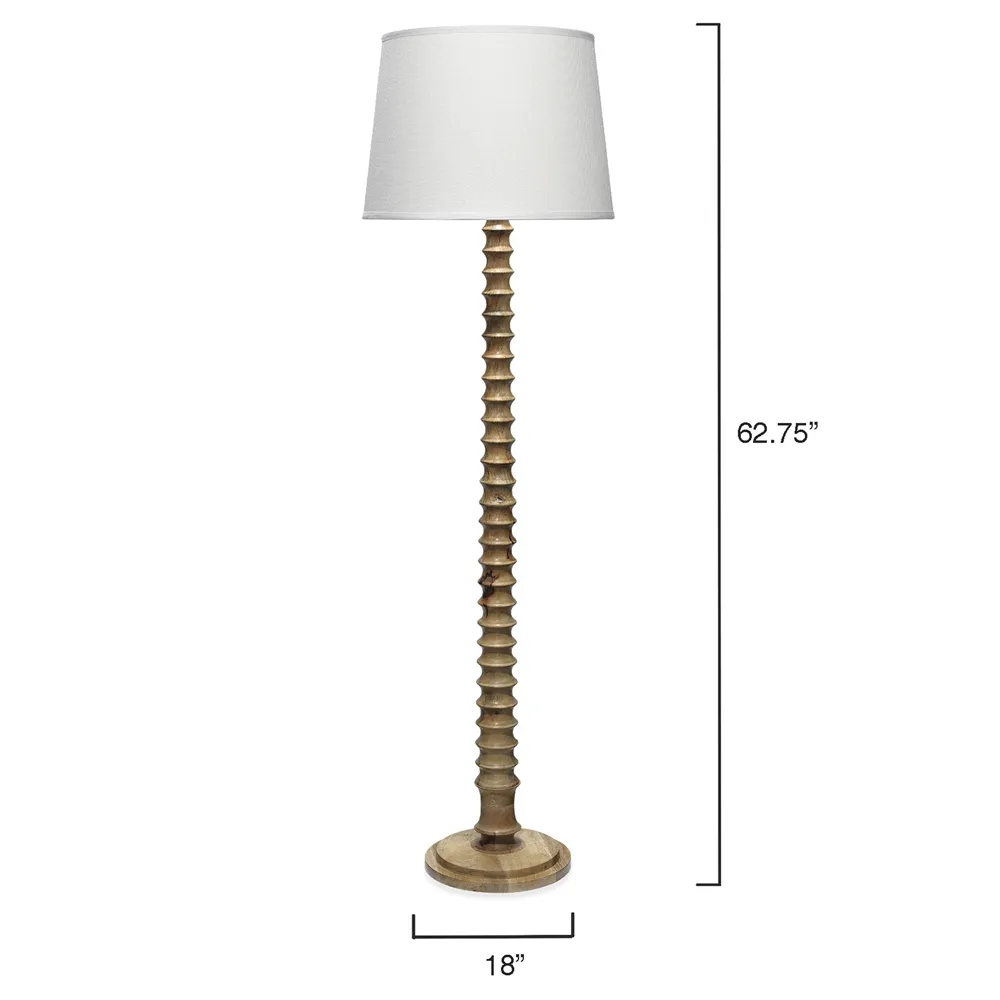 Dammara Column Floor Lamp - Brown, Mango Wood
