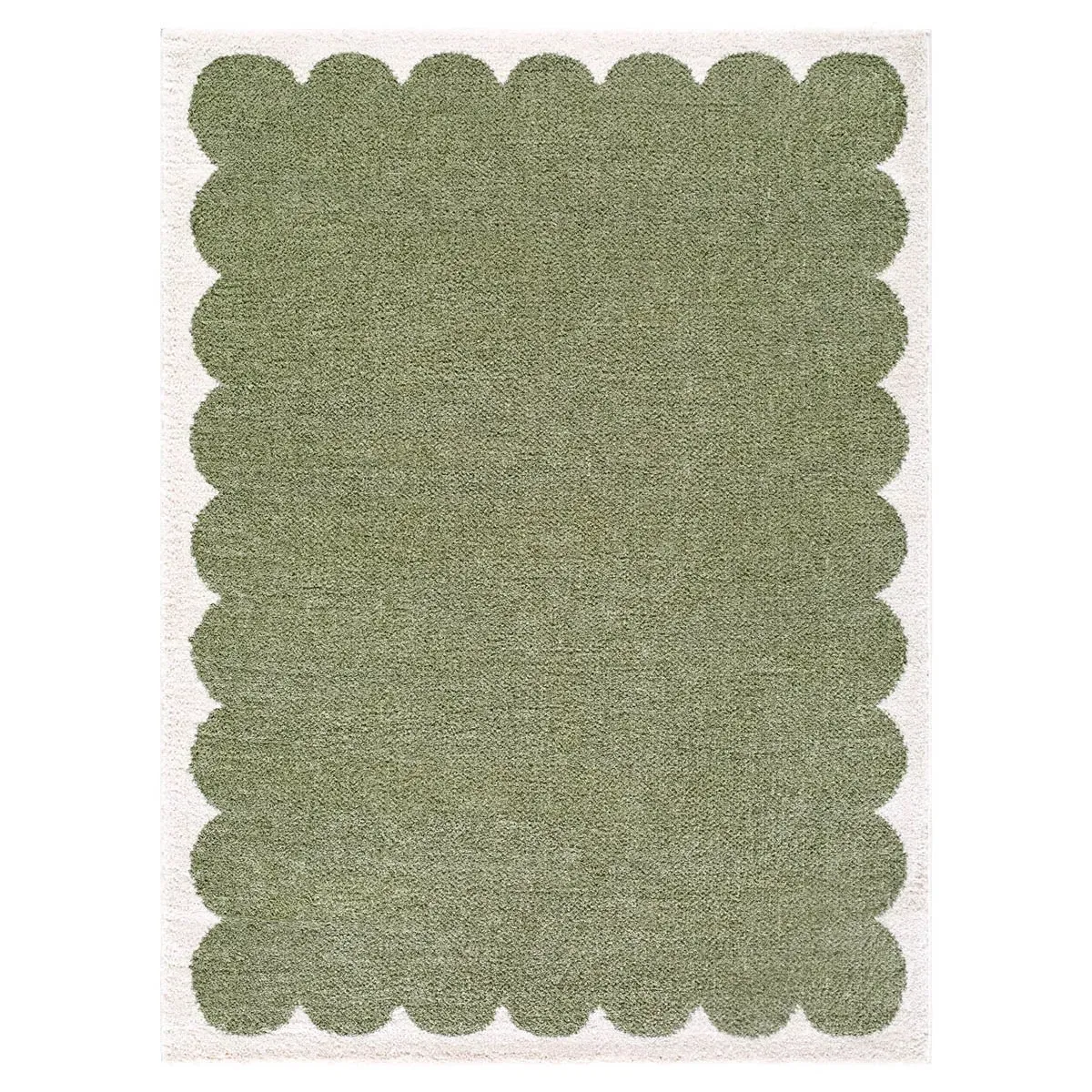 Danaya Patterned Hand Knotted Rug - Green, Polyester