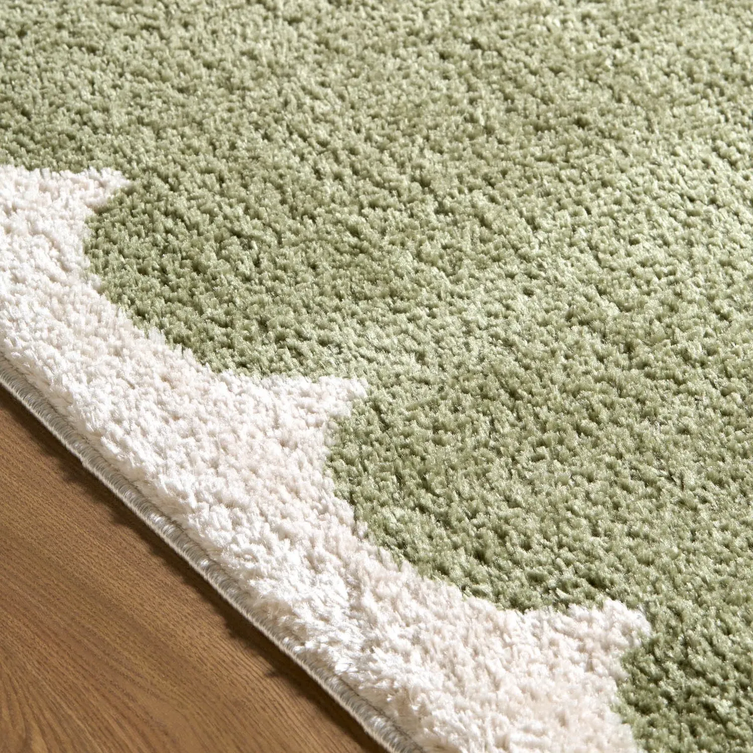 Danaya Patterned Hand Knotted Rug - Green, Polyester