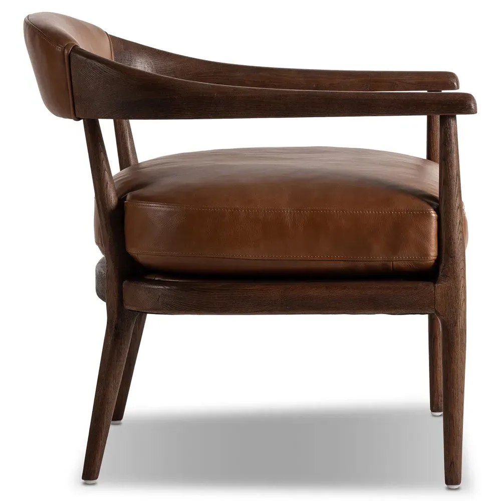Dane Arm Chair - Chestnut, Leather
