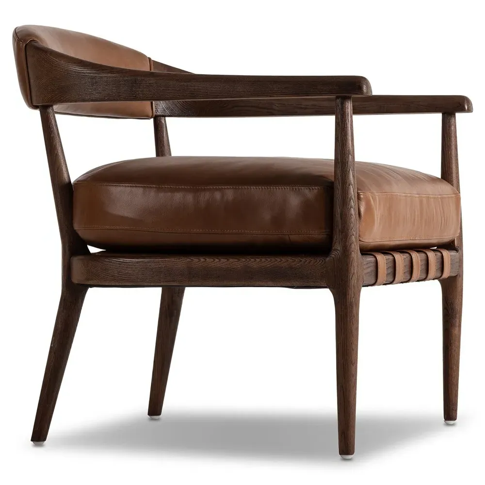 Dane Arm Chair - Chestnut, Leather