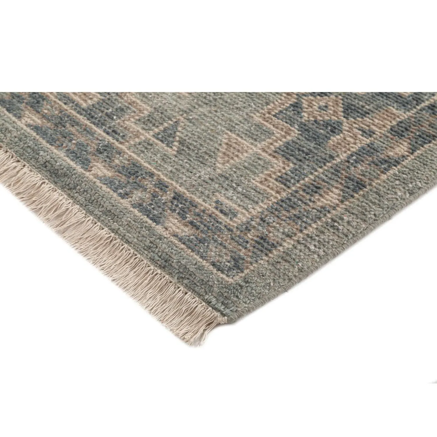 Danica Medallion Patterned Hand Knotted Rug - Blue, Wool