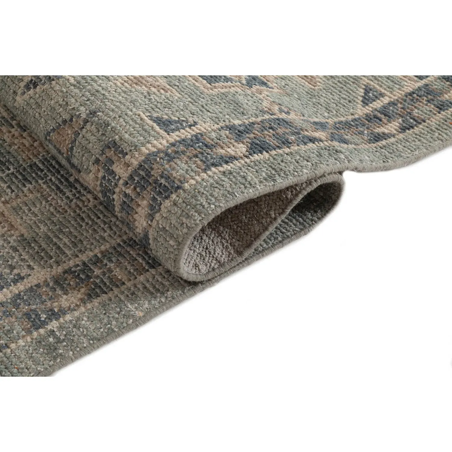 Danica Medallion Patterned Hand Knotted Rug - Blue, Wool