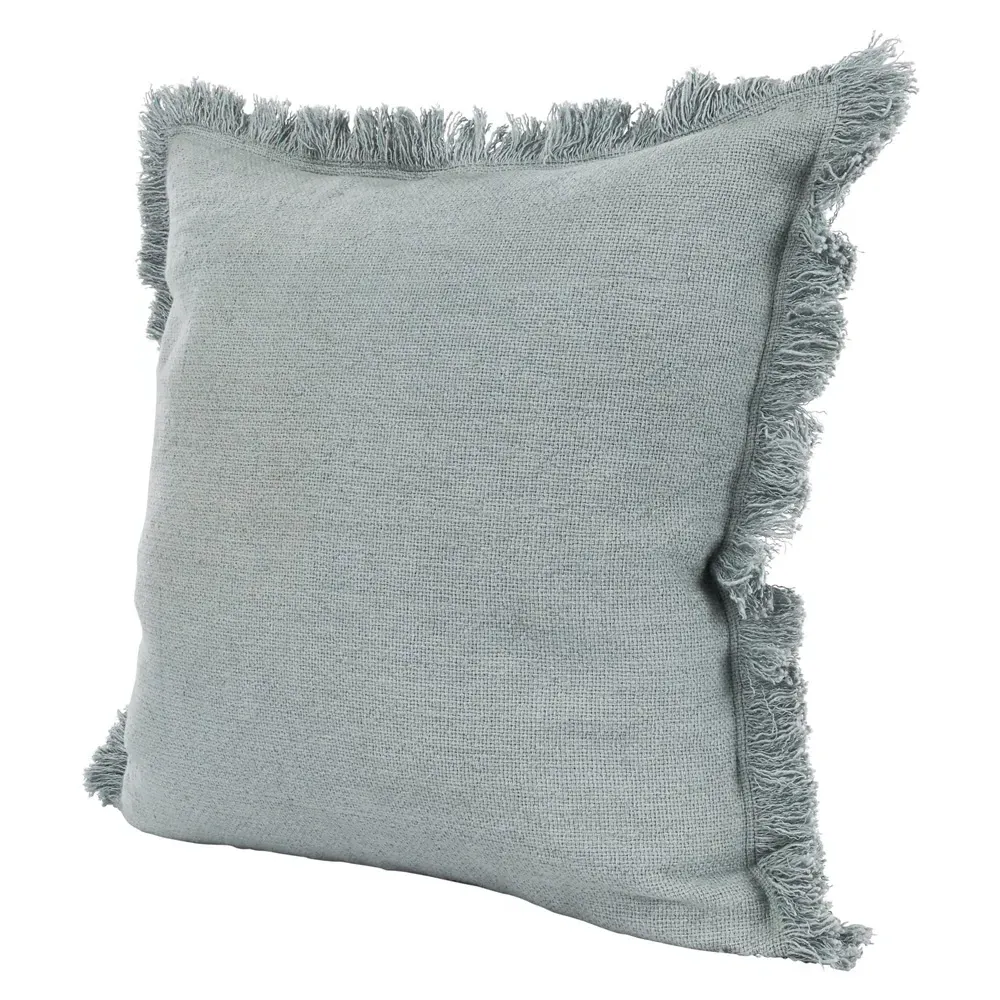 Danica Square Throw Pillow - Aqua Blue, Linen image